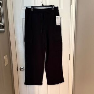 Athleta Black Easy Fleece Cargo Pants